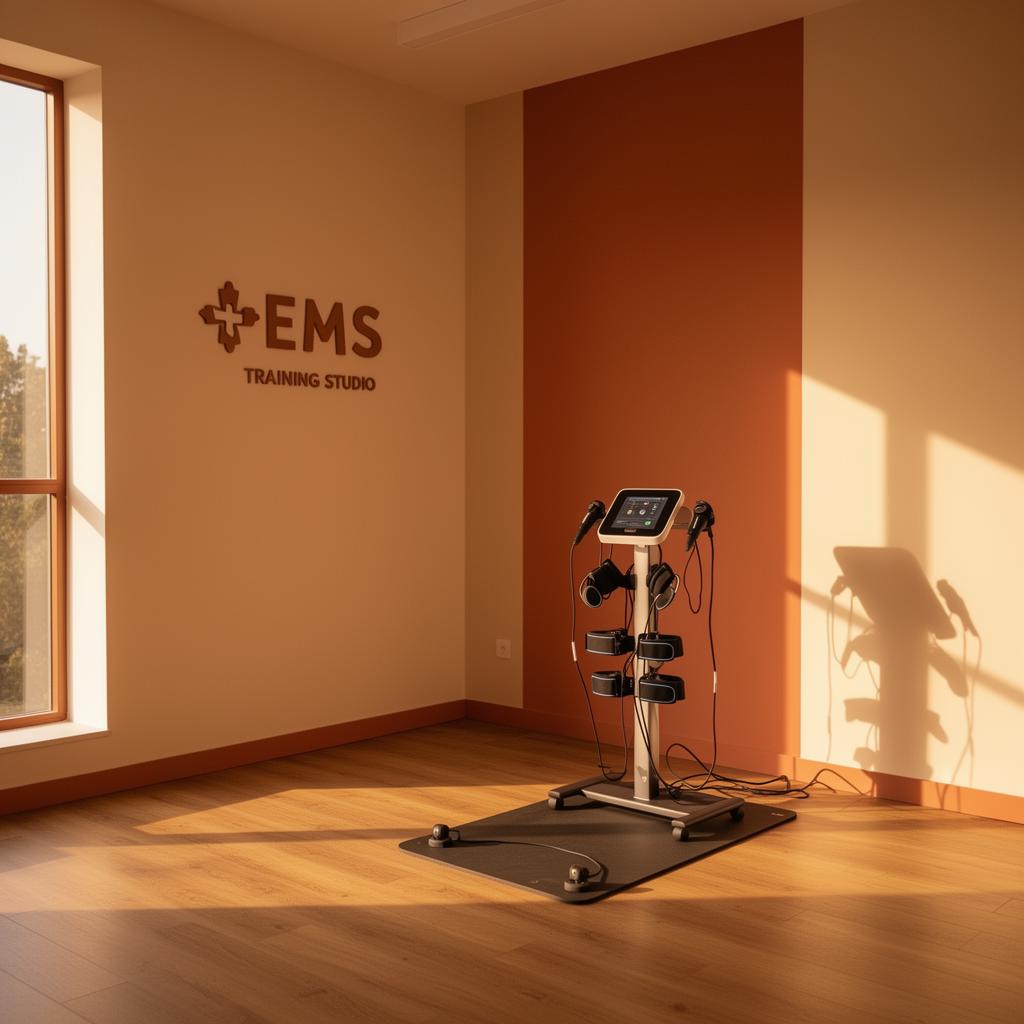 EMS-Studio in Forchheim, warm beleuchteter Trainingsraum